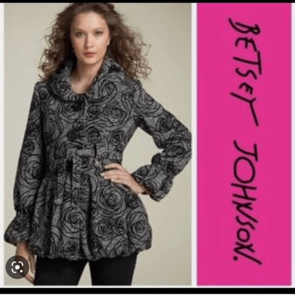 Vintage Betsey Johnson tweed / velvet bubble hem sz 2